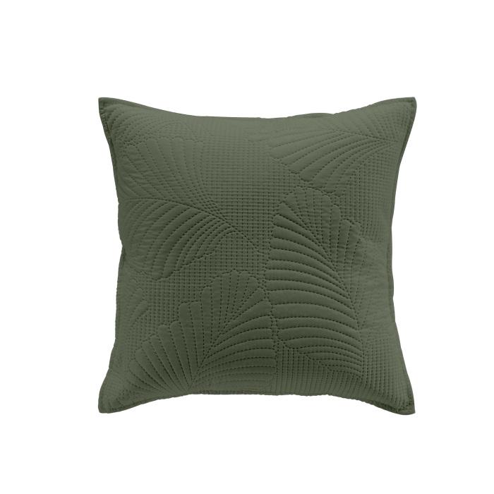 HOUSSE COUSSIN ET ENCART 40X40CM MICROFIBRE PALOMBINE KAKI