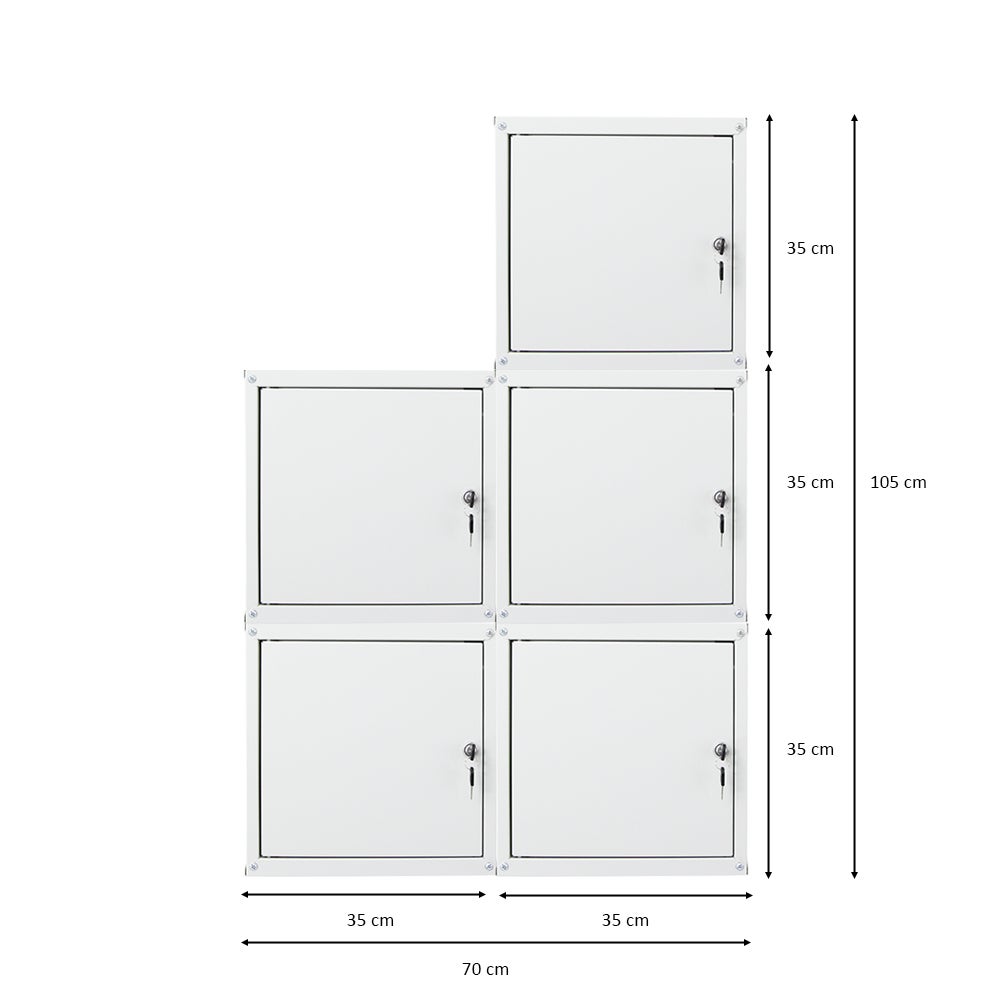 PROREGAL Mega Deal 5x locker cubes Cubic HxBxD 35 x 35 x 35 cm grijs