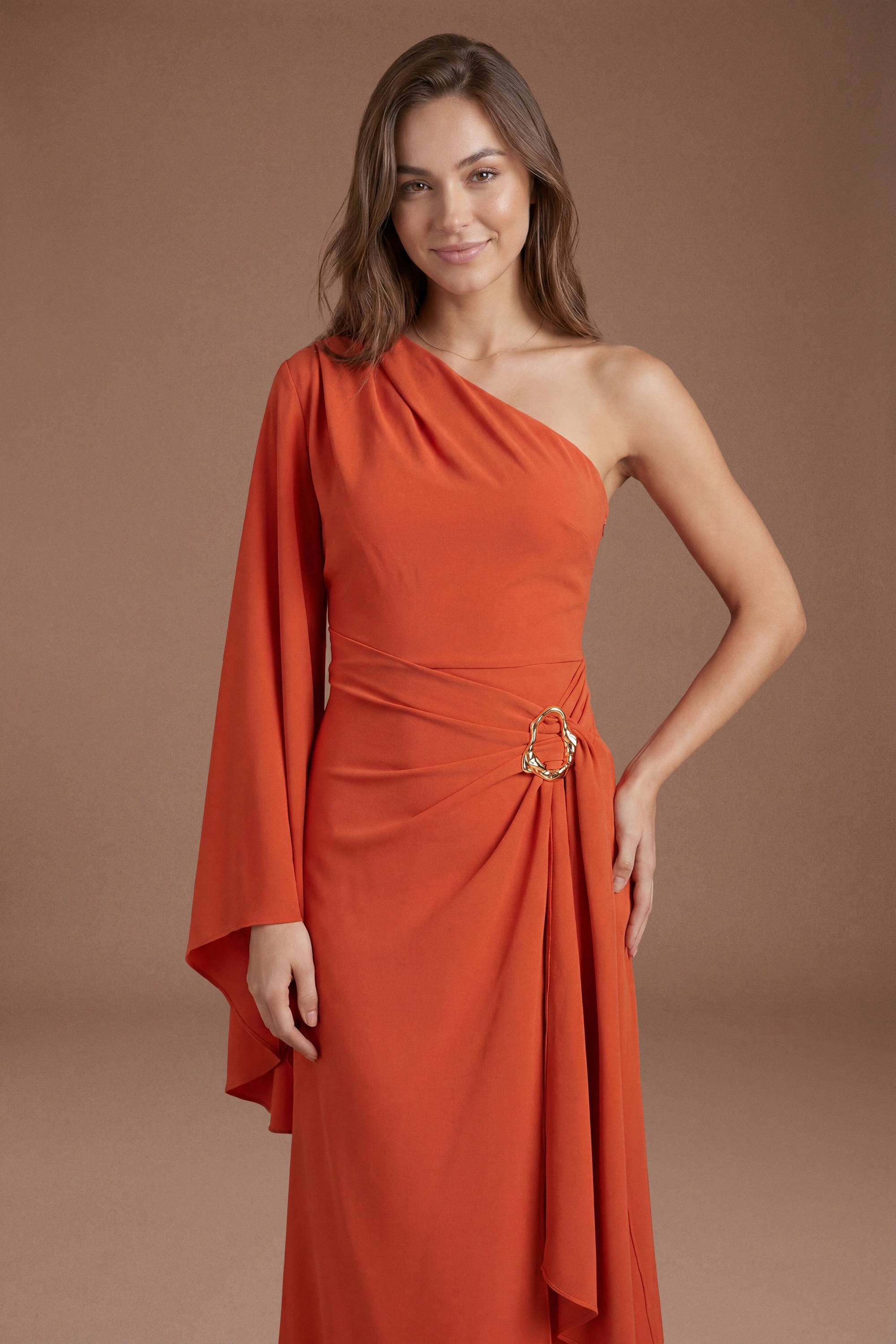 Coast Robe Midi Asymétrique À Détail Métallique