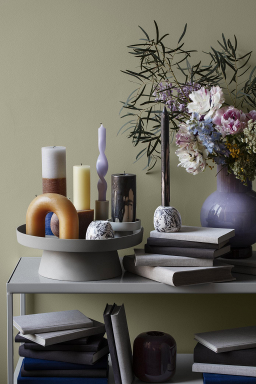 Broste Copenhagen Drip Pillar kaars blauw