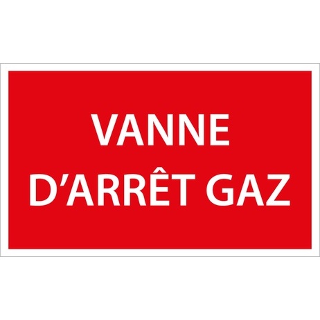 Panneau de signalétique - Vanne d'arrêt gaz - ISO 3864-1