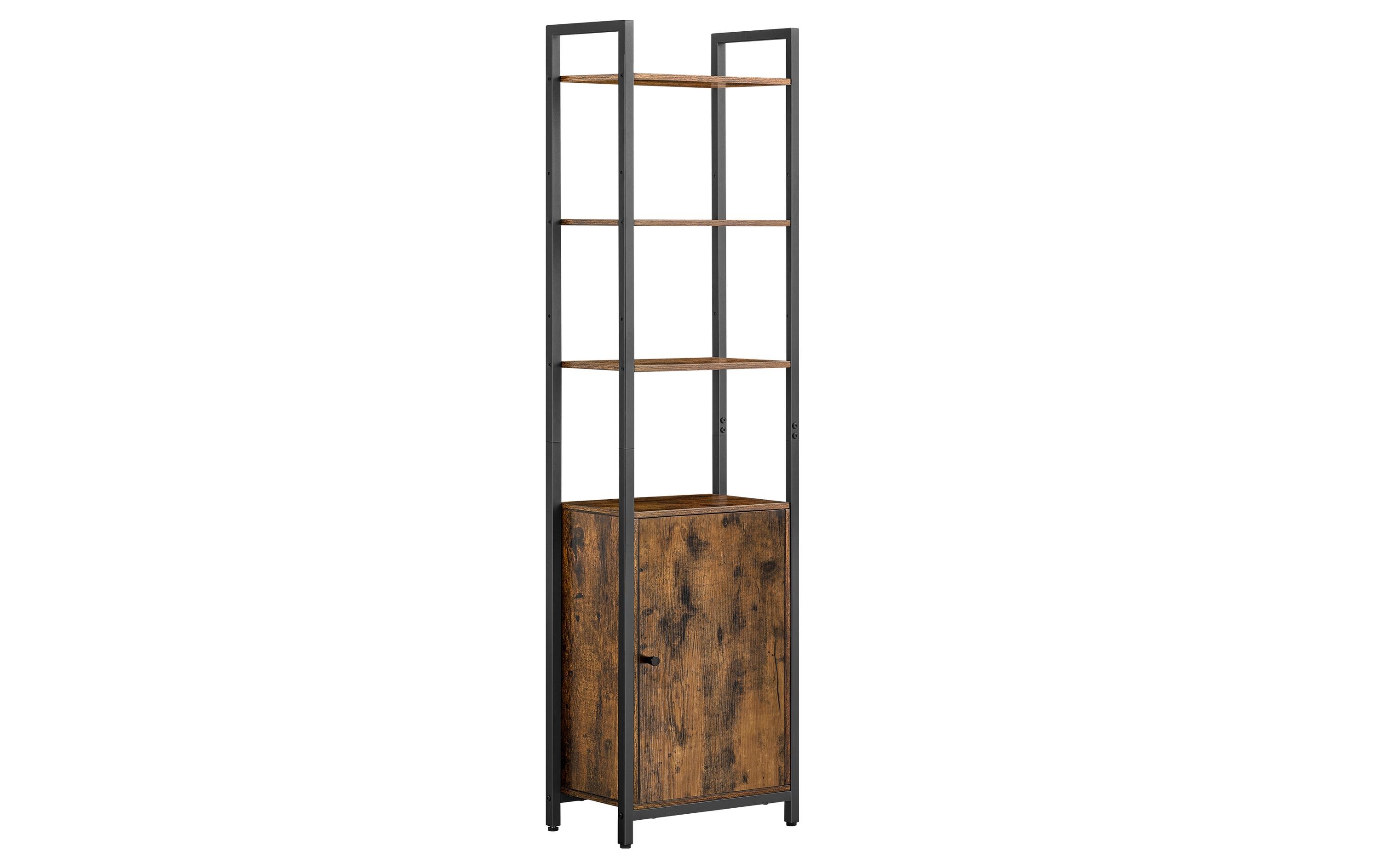 Regal mit 4 Ablagen 40 cm x 159.5 cm, Braun/SchwarzBücherregal