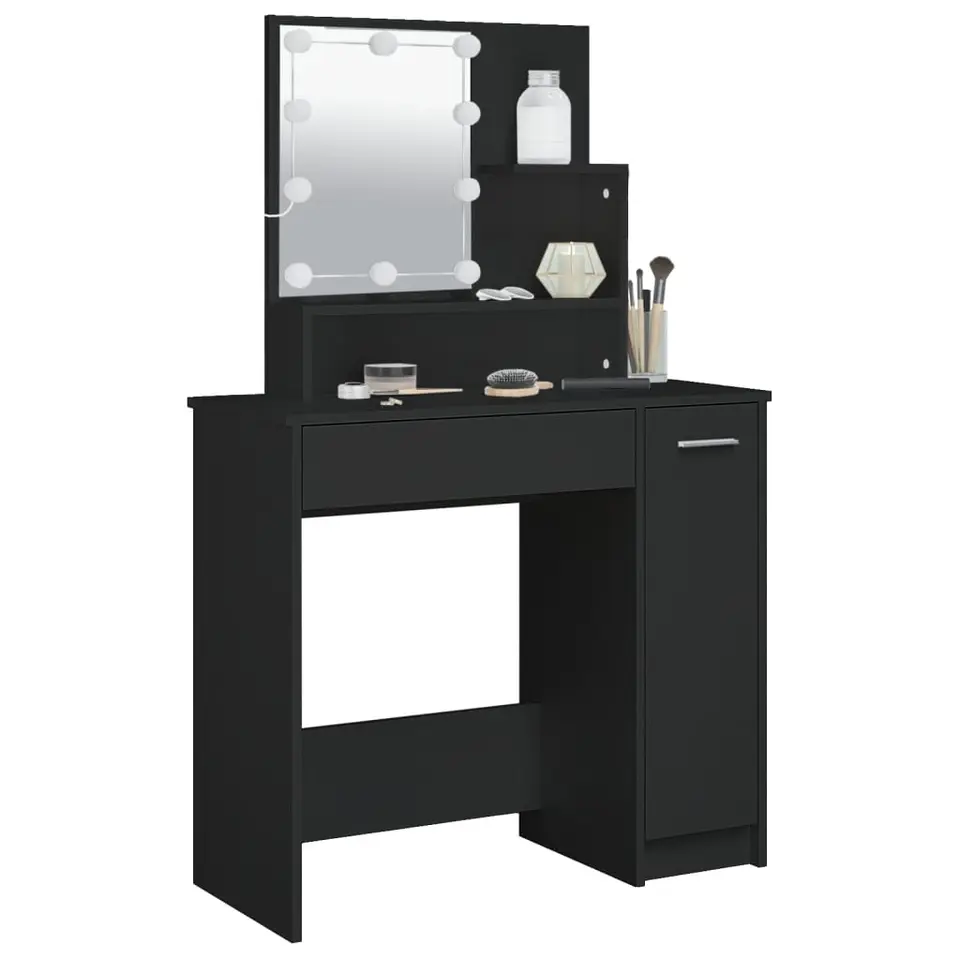 vidaXL - Kaptafel - Zwart - Bewerkt hout