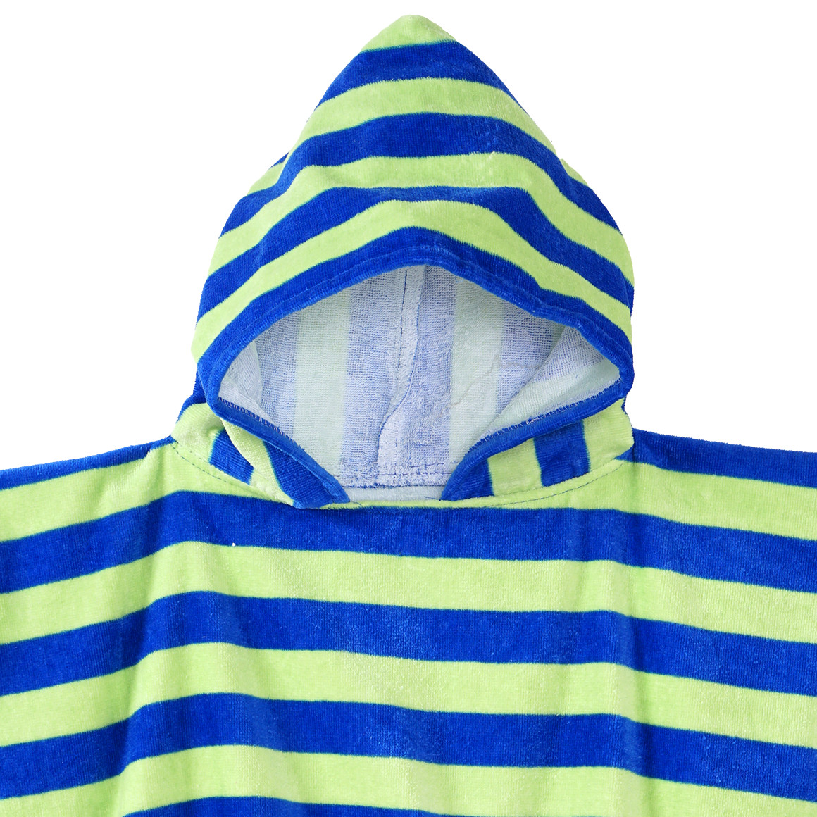Famy Kinder Badeponcho mit Streifen blau / limette