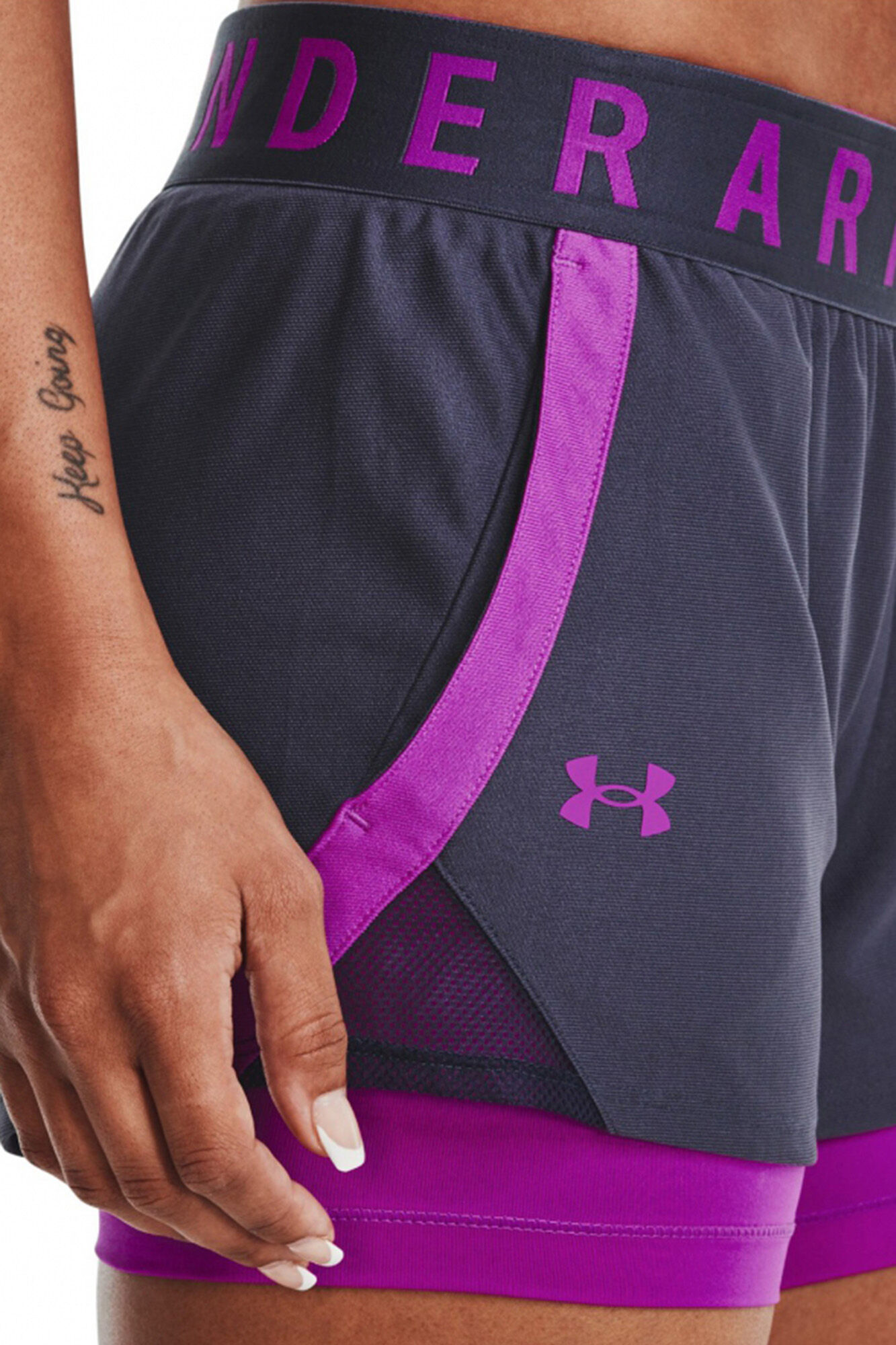 Shorts Play Up 2 em 2 - cinza