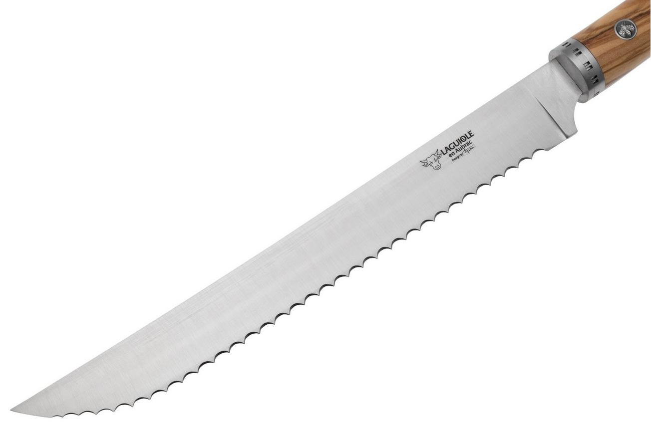 Laguiole en Aubrac Gourmet PGO25OLI olijfhout broodmes, 25 cm