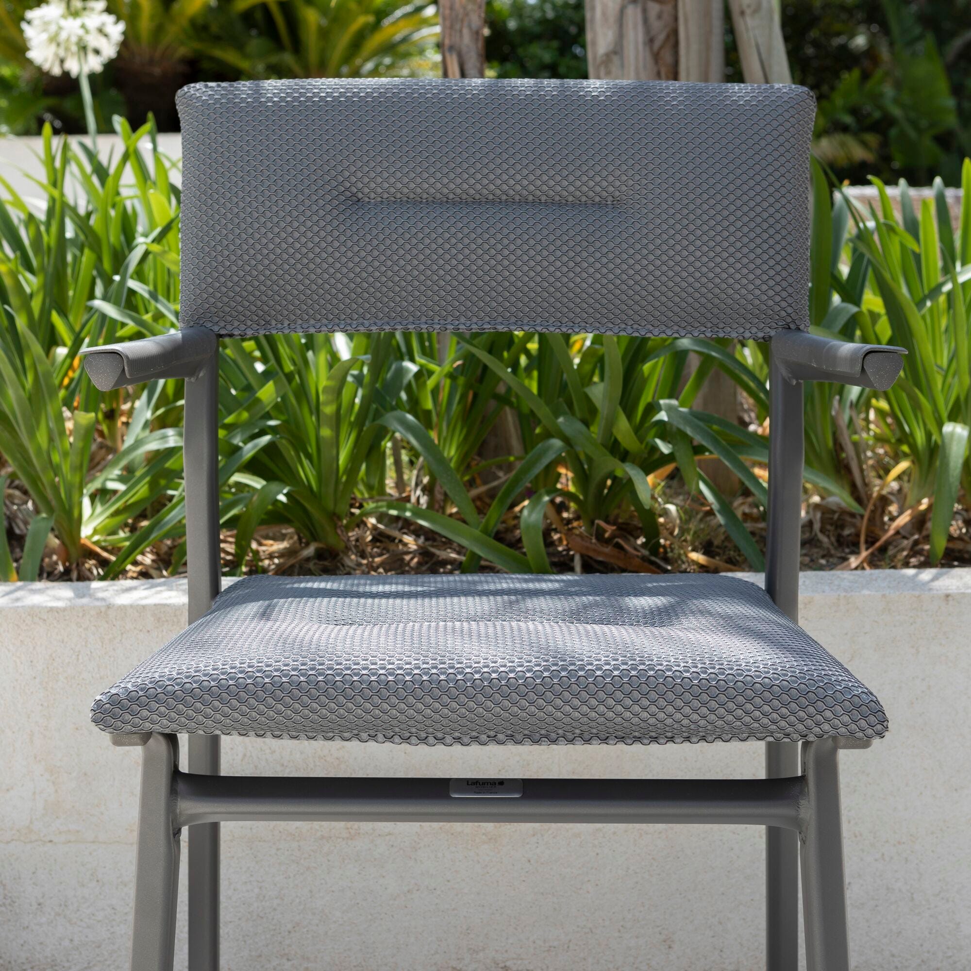 Gepolsterter Gartenstuhl Oron BeComfort® Grau Silver