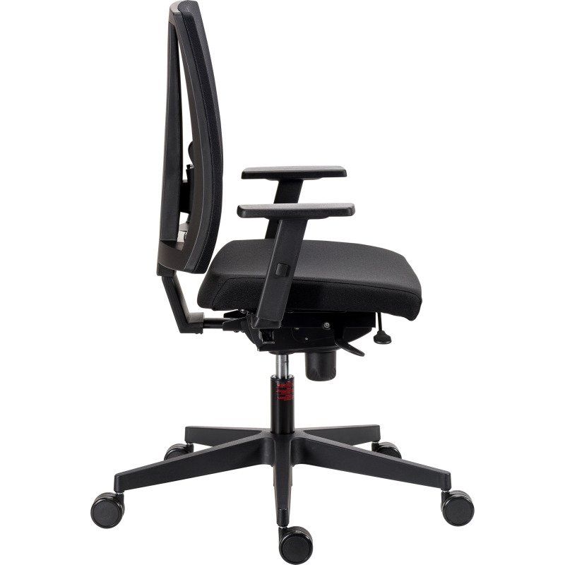 Chaise de bureau Difesa tissu et maille - dossier haut - mécanisme synchrone - pieds noir