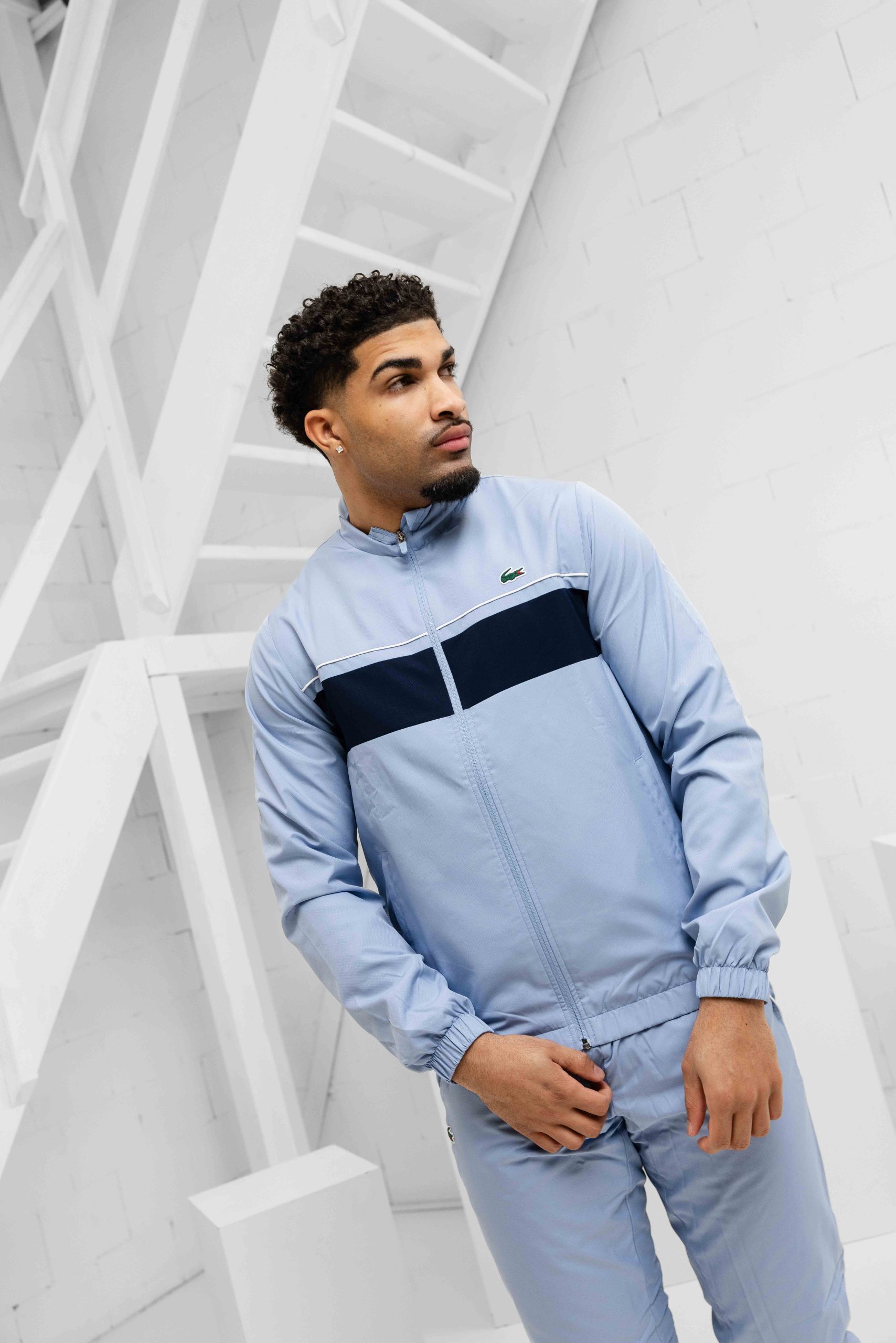 Lacoste Diamond Trainingspak Heren Lichtblauw/Donkerblauw