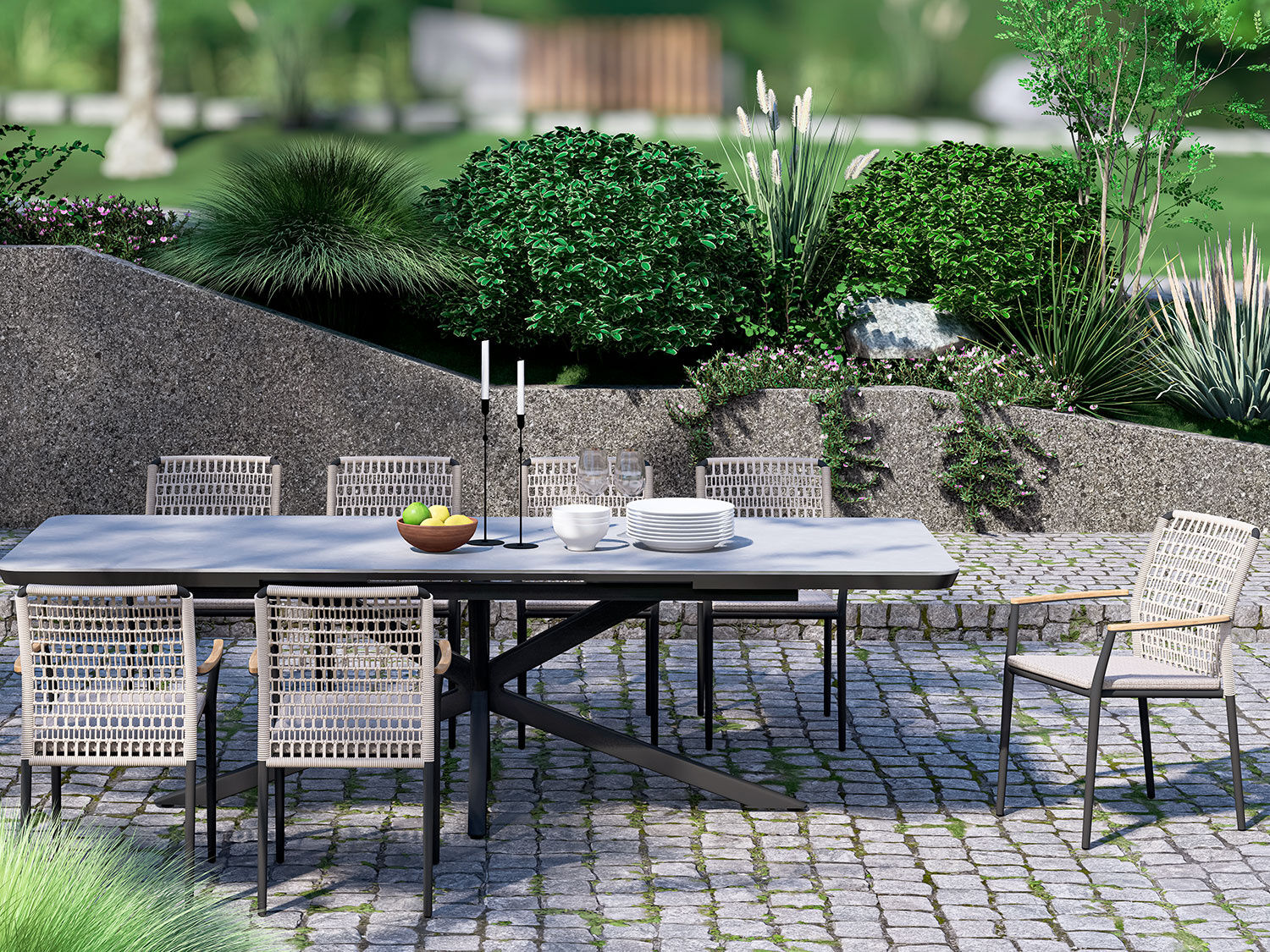 Gartentisch Pascal mit Synchron-Auszug