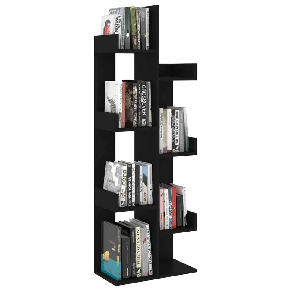 vidaXL - Boekenkast - Zwart - Bewerkt hout
