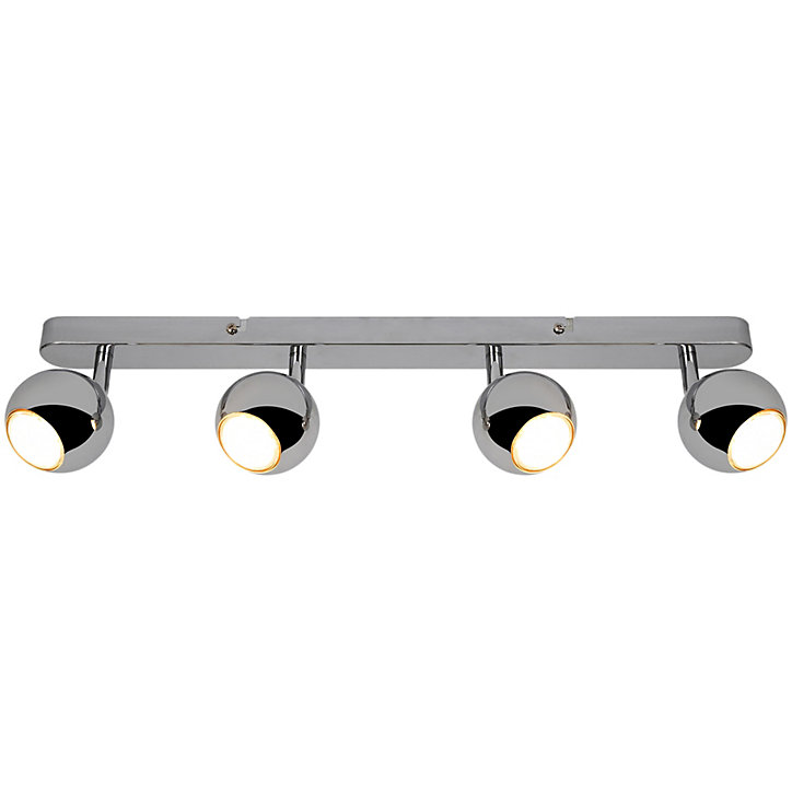 Réglette spot 4 lumières GU10 7W GoodHome Roccheta chrome L.55 x L.4 x H.12 cm