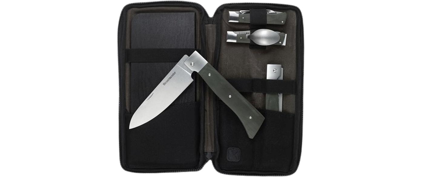 Outdoor-Besteck-Set Adventure Chef 6-teilig, Grün/Silber<br>Besteck-Set für Camping