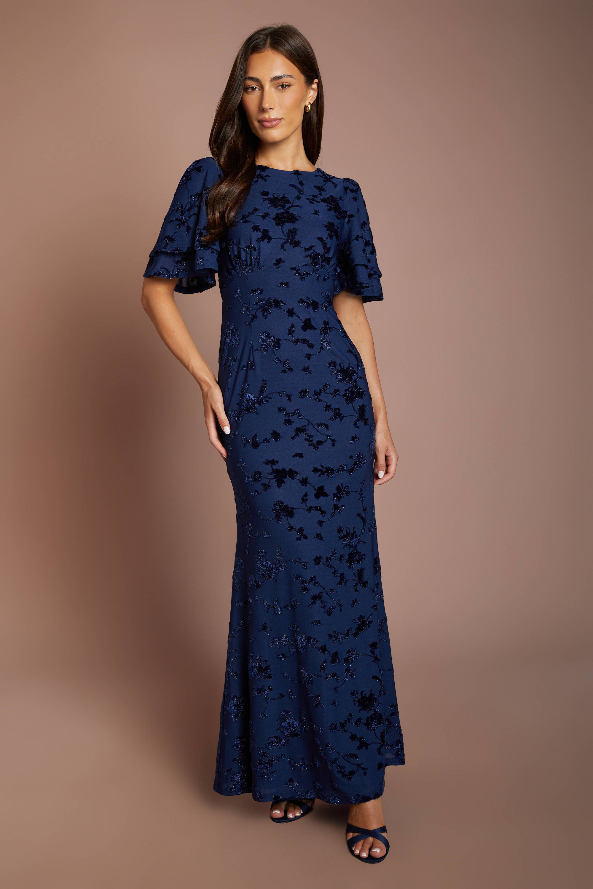 Coast Robe De Demoiselle D'honneur En Mesh Dévoré À Manches Papillon