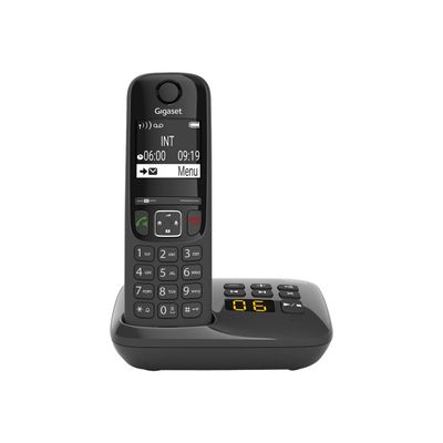 Gigaset AS690A Duo - téléphone sans fil + combiné supplémentaire - avec répondeur - noir