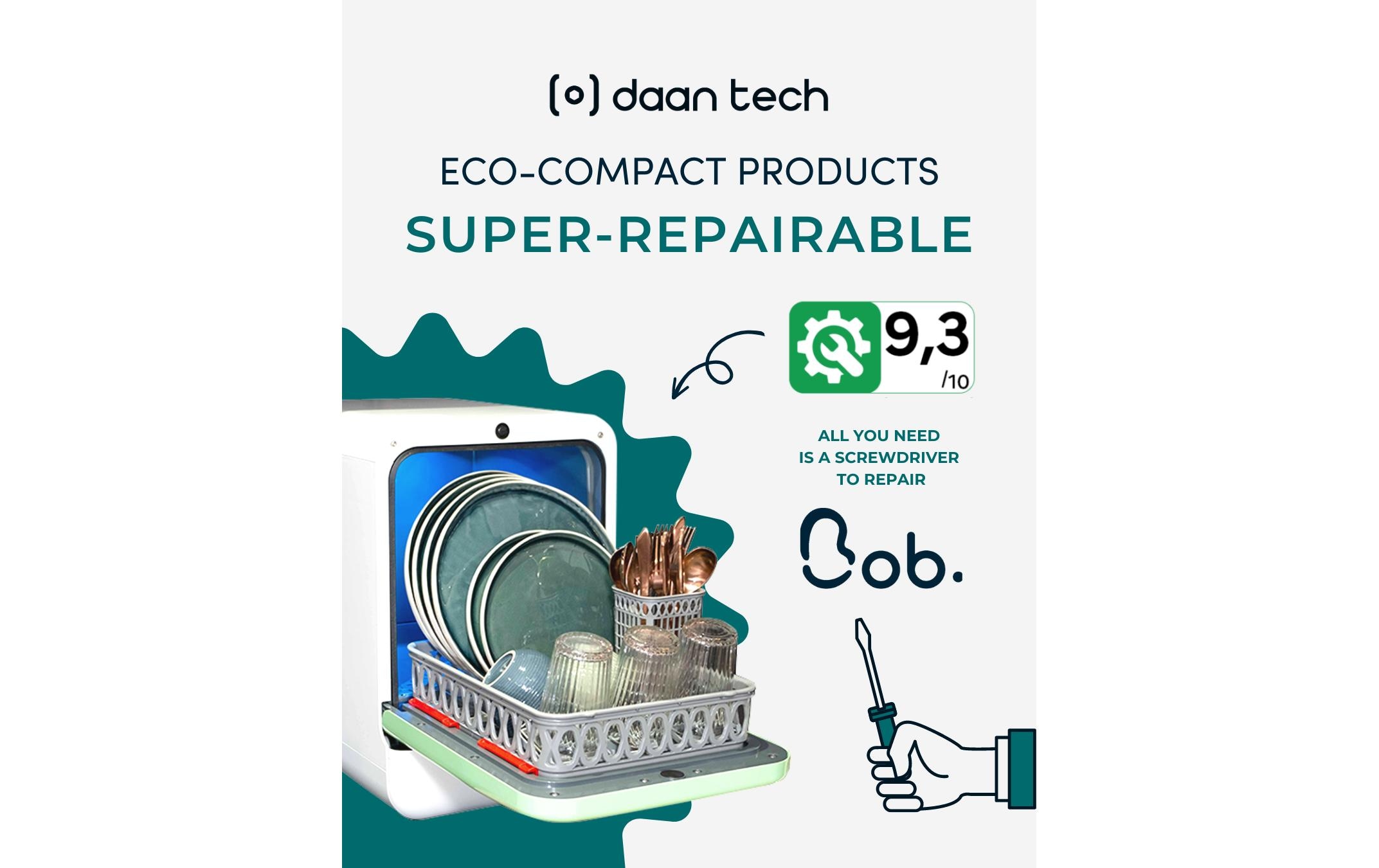 Tischgeschirrspüler »Daan Tech Bob Weiss/Silber« 3 Massgedecke