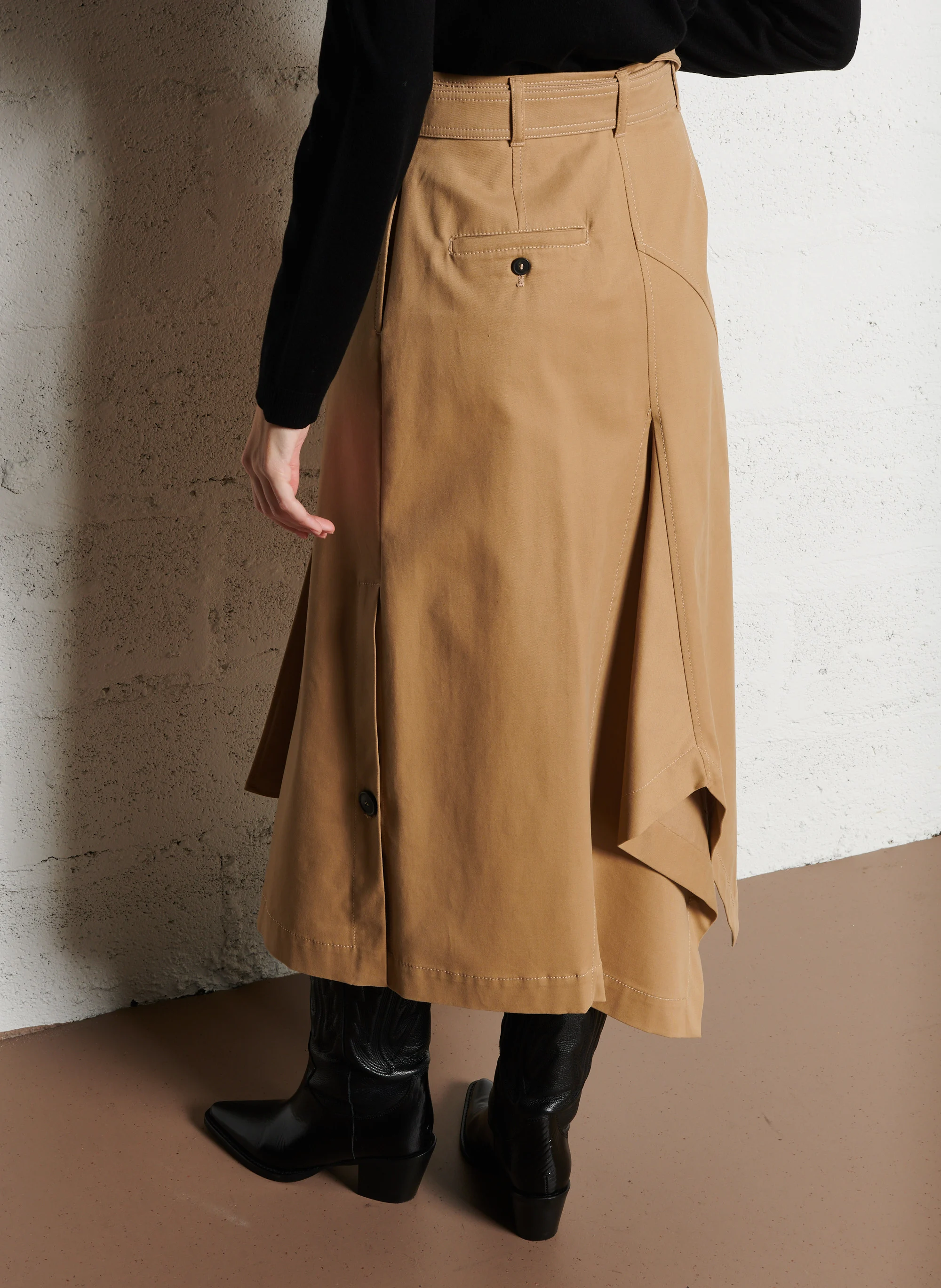 BOLOGNA - Jupe esprit trench en coton mélangé | Beige