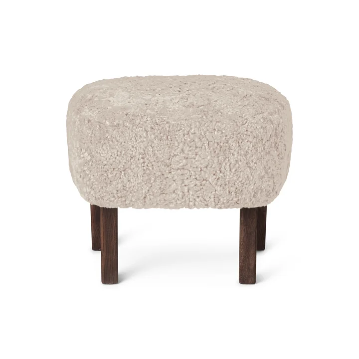 Audo - Ingeborg Fussschemel, Eiche dunkel gebeizt / beige (Sahco Zero 0001)