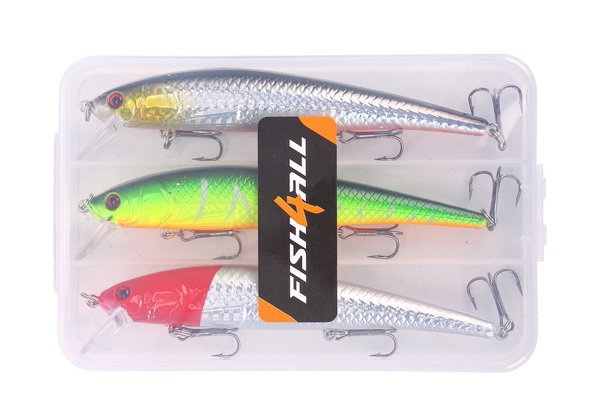 Kit Leurres Durs Fish4All Hardlure Kit Wobble 1 Floating 12cm 17g (3 Pièces)