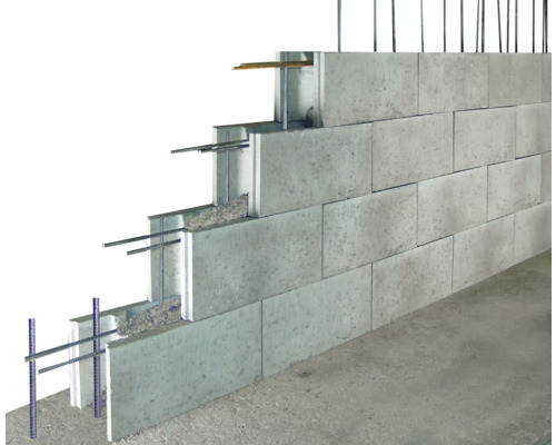 Betonbekistingsblok grijs 50 cm x 17,5 cm x 25 cm (pallet = 55 massieve blokken + 5 eindblokken)