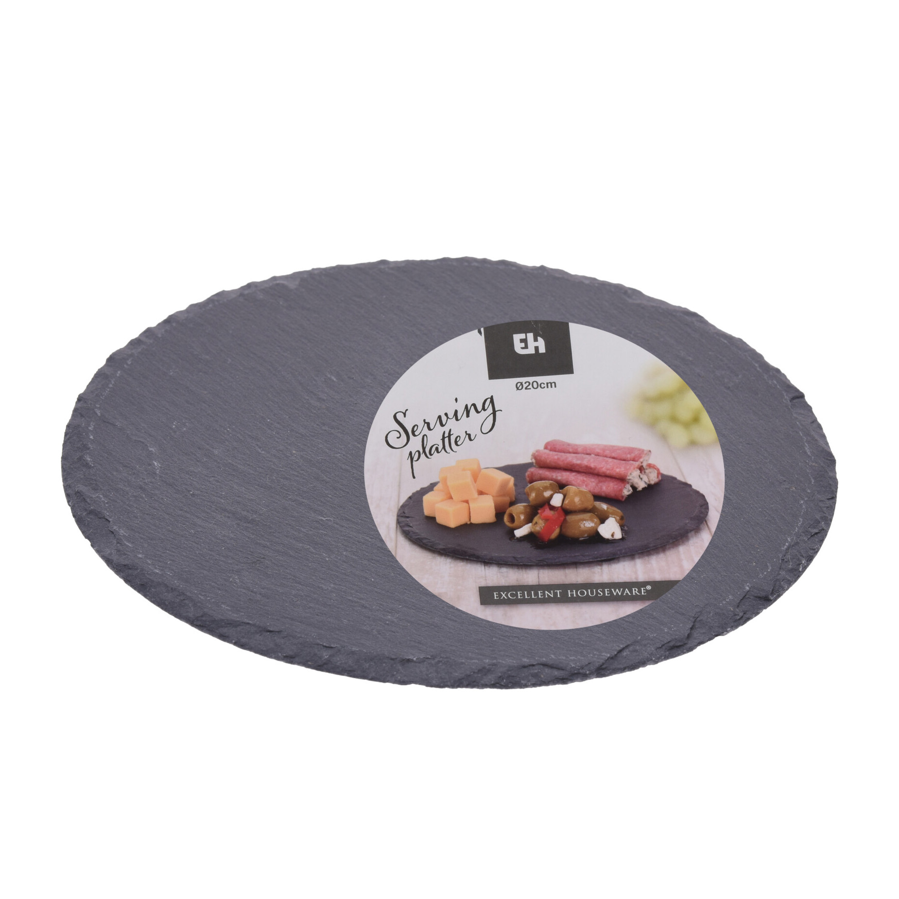 Servierplatte Schieferplatte rund 20 cm