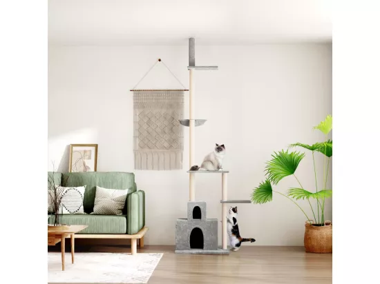 Arbre à chat du sol au plafond Gris clair 250,5-276,5 cm
