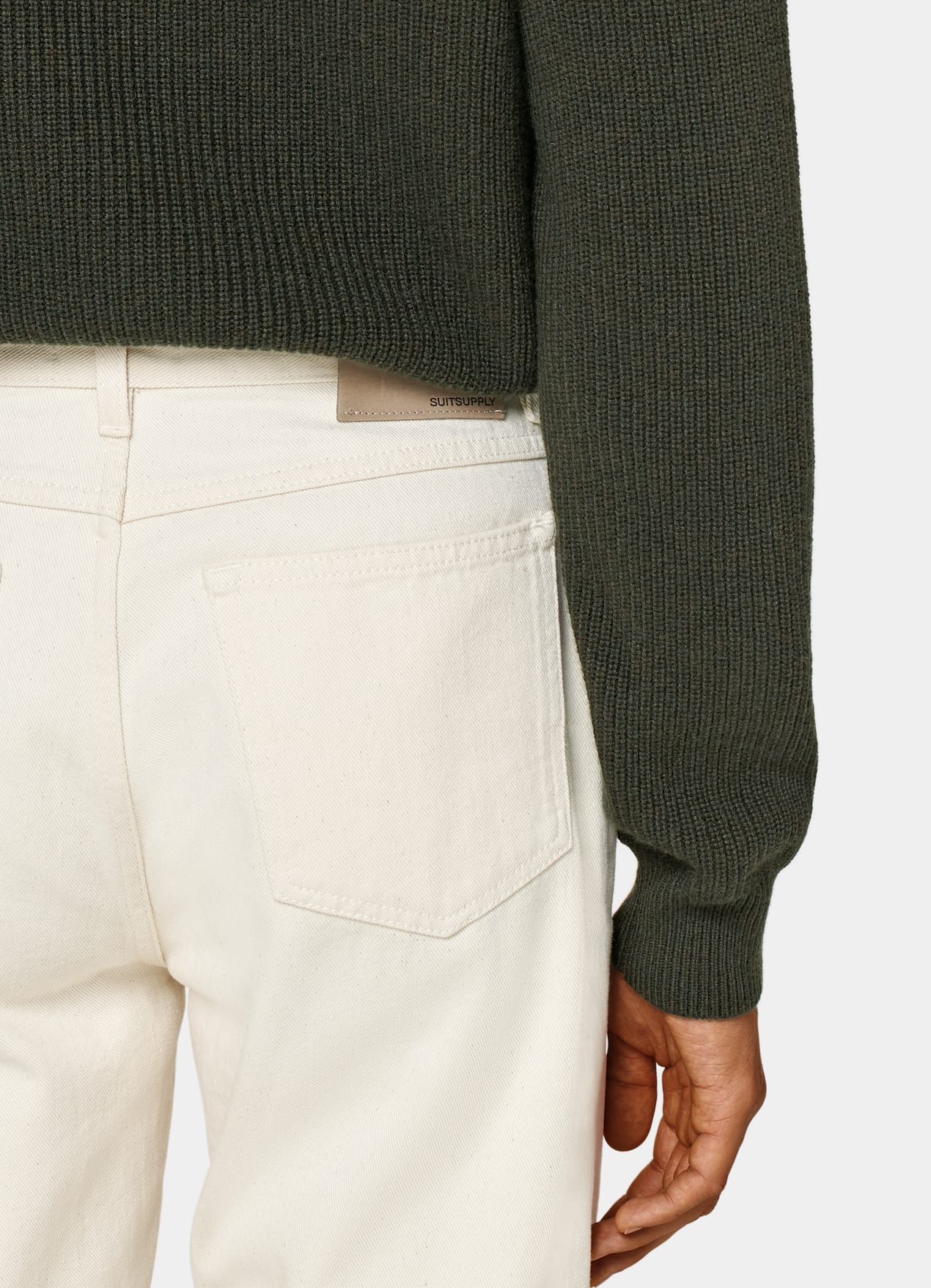 Pull semi-zippé côtelé vert foncé