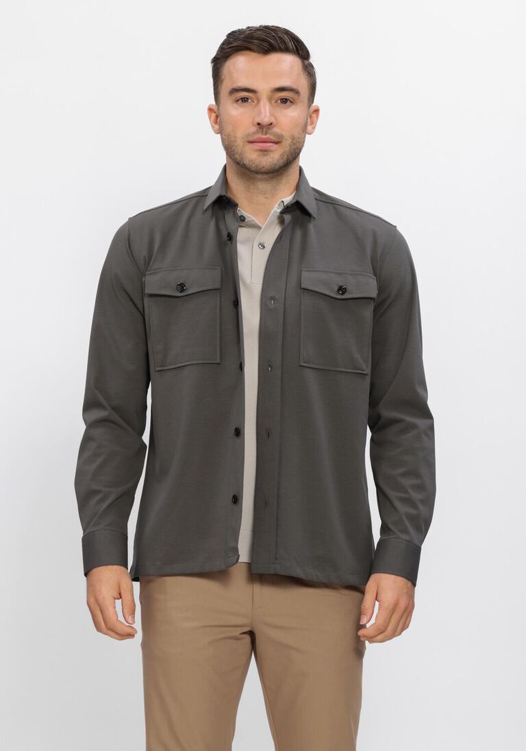 taupe genti overshirt midtown relaxed fit