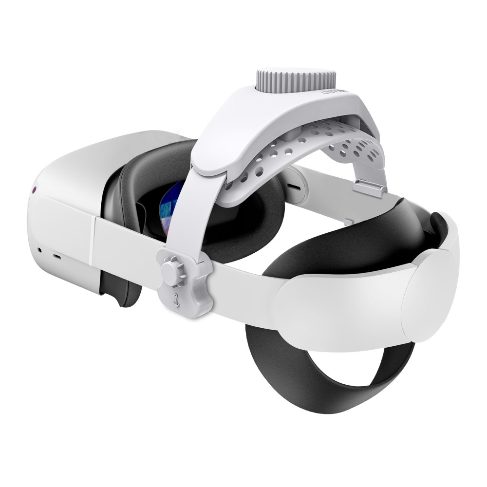 Meta Quest / Oculus Quest 3 / 2 / Pro und Pico 4 Kopfband Schutzriemen zur Druckreduzierung (Grössenverstellbar) - Weiss