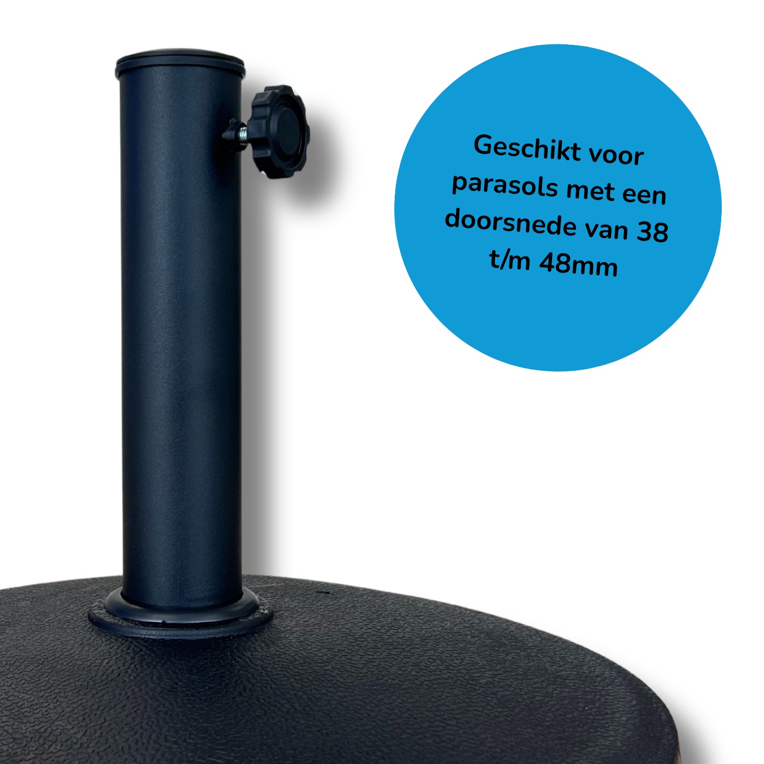 Parasolvoet rond - massief beton - 19kg