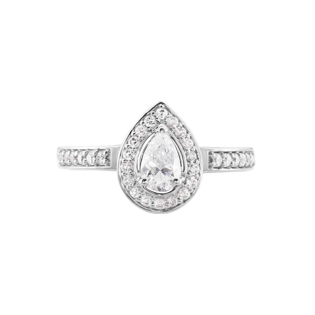 Bague Or Blanc Uxellus Oxyde De Zirconium