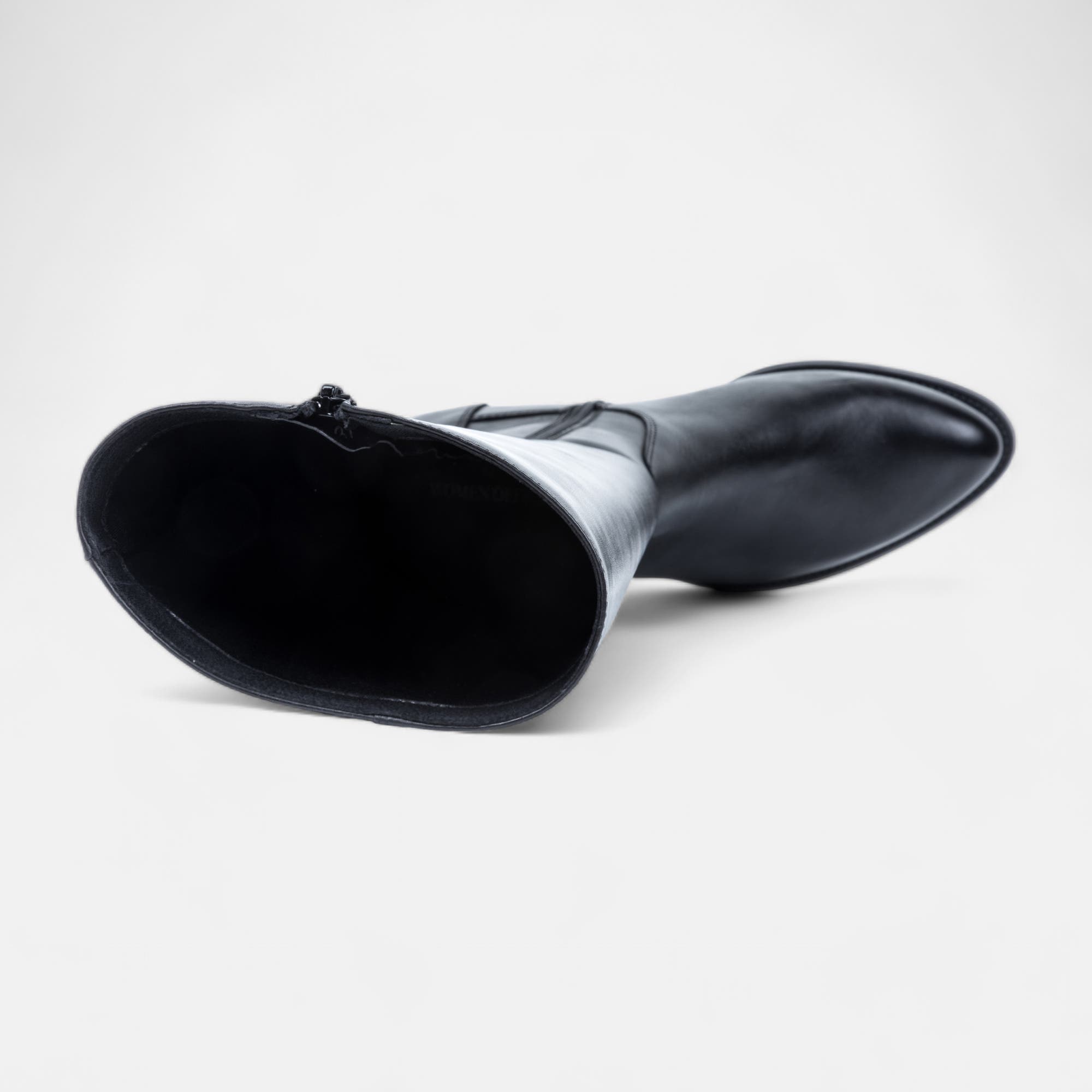 Bottes à talon Femme en cuir noir
