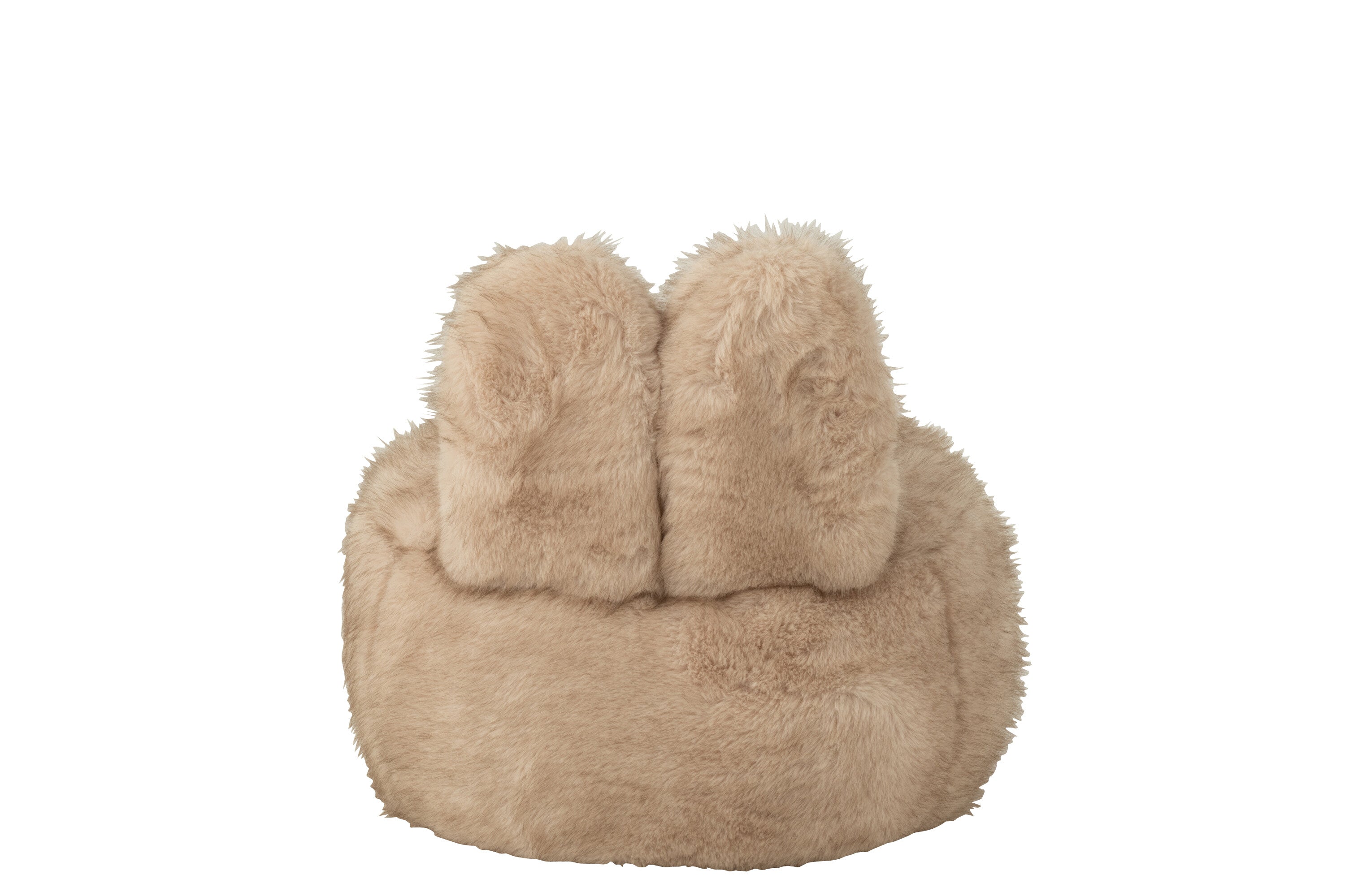 J-Line kruk Fur Bunny - hout - beige