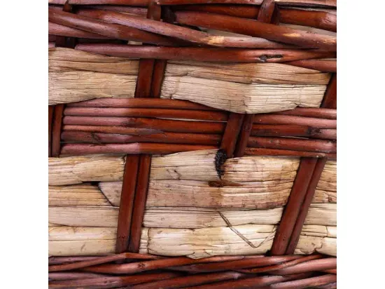 Lot de 3 paniers en osier marron 34x34x15h/37hh - 28x28x14h/32hh - 23x23x12h/28hh
