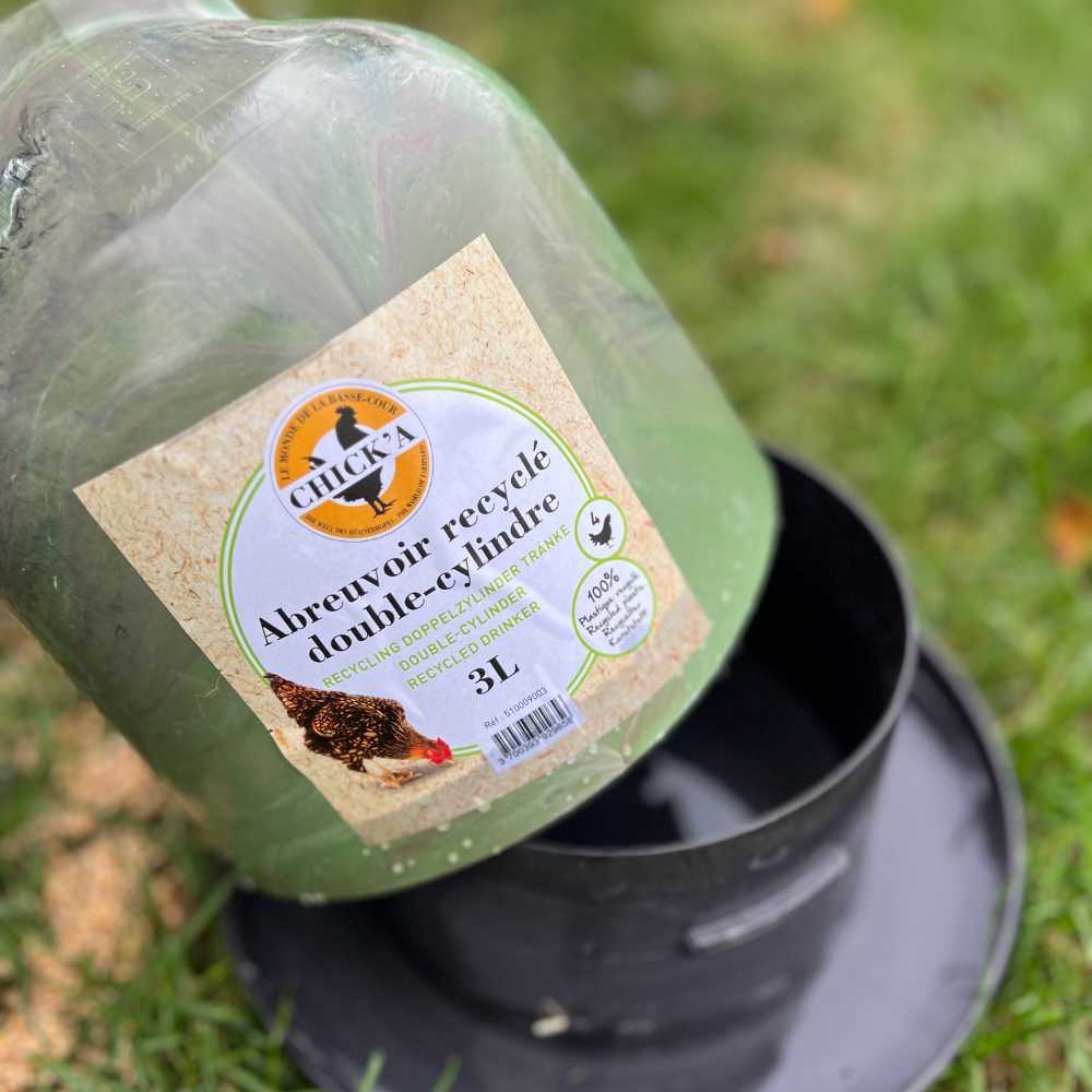 Abreuvoir recyclé double cylindre 3l