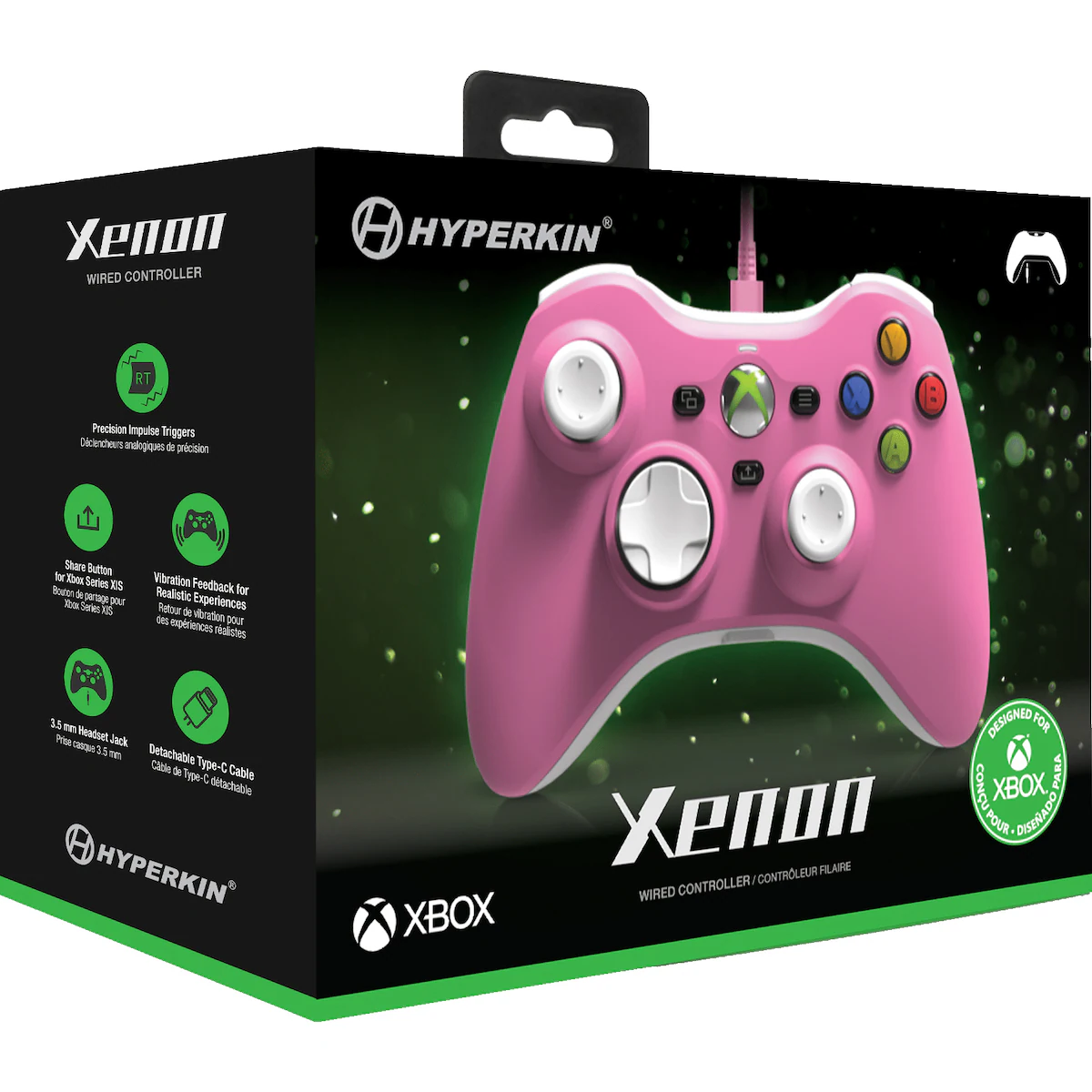 Hyperkin Cirka Xenon Xbox USB-C kablet kontroller (rosa)