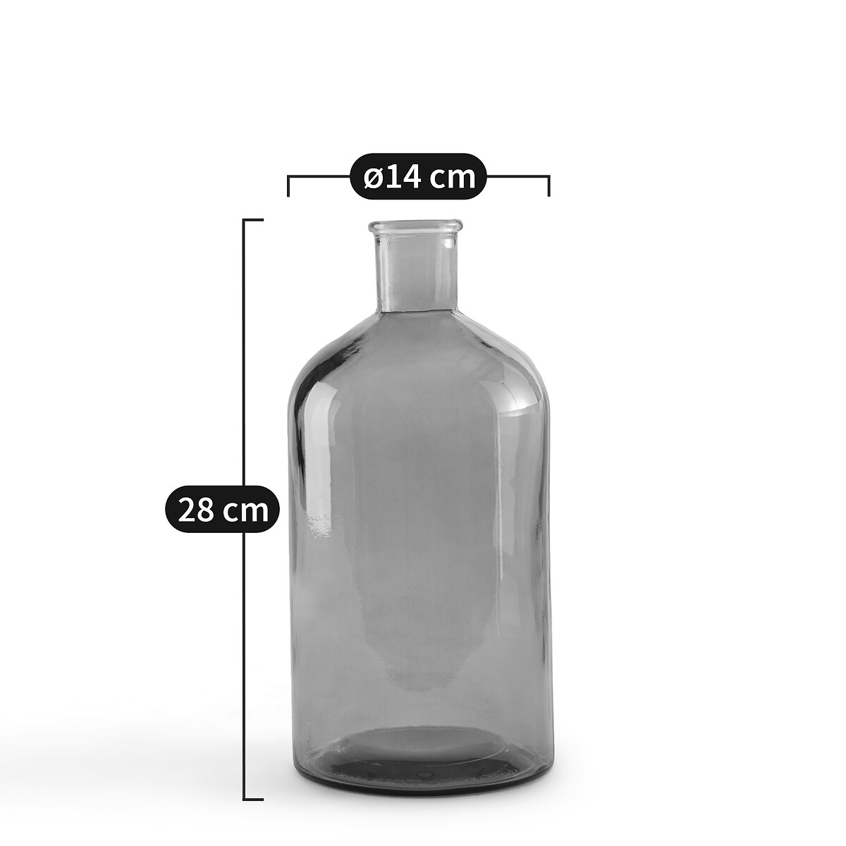 LA REDOUTE INTERIEURS<br>Vaso de vidro Alt.28 cm, Botelia