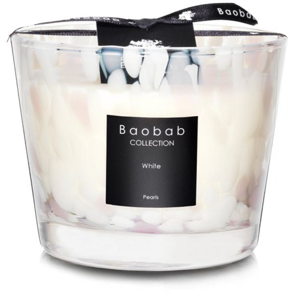 Baobab Collection Pearls White Vela Perfumada 10 cm