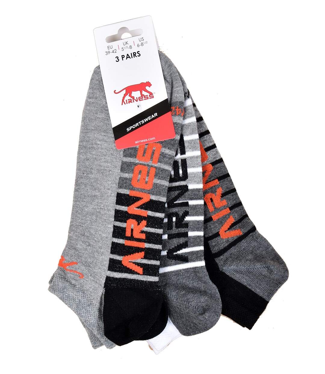 Chaussettes Homme AIRNESS Qualité et Confort-Assortiment modèles photos selon arrivages- Pack de 6 Paires AIRNESS SNEAKER 121474