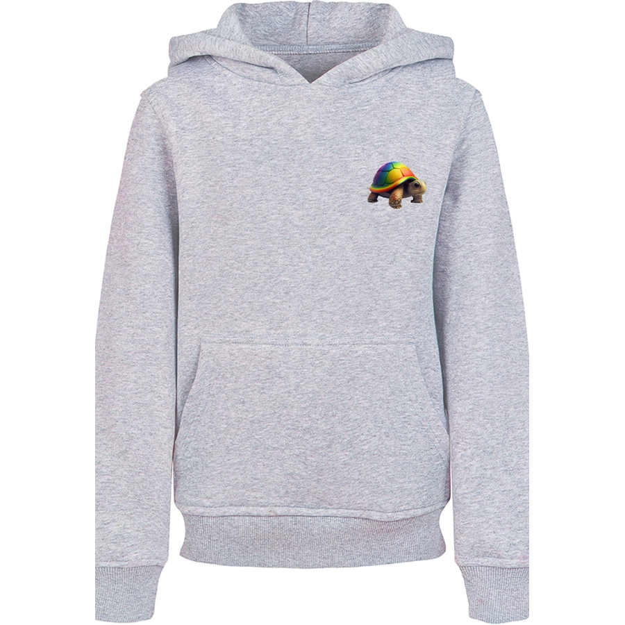 F4NT4STIC Hoodie Rainbow Turtle HOODIE UNISEX heather grey
