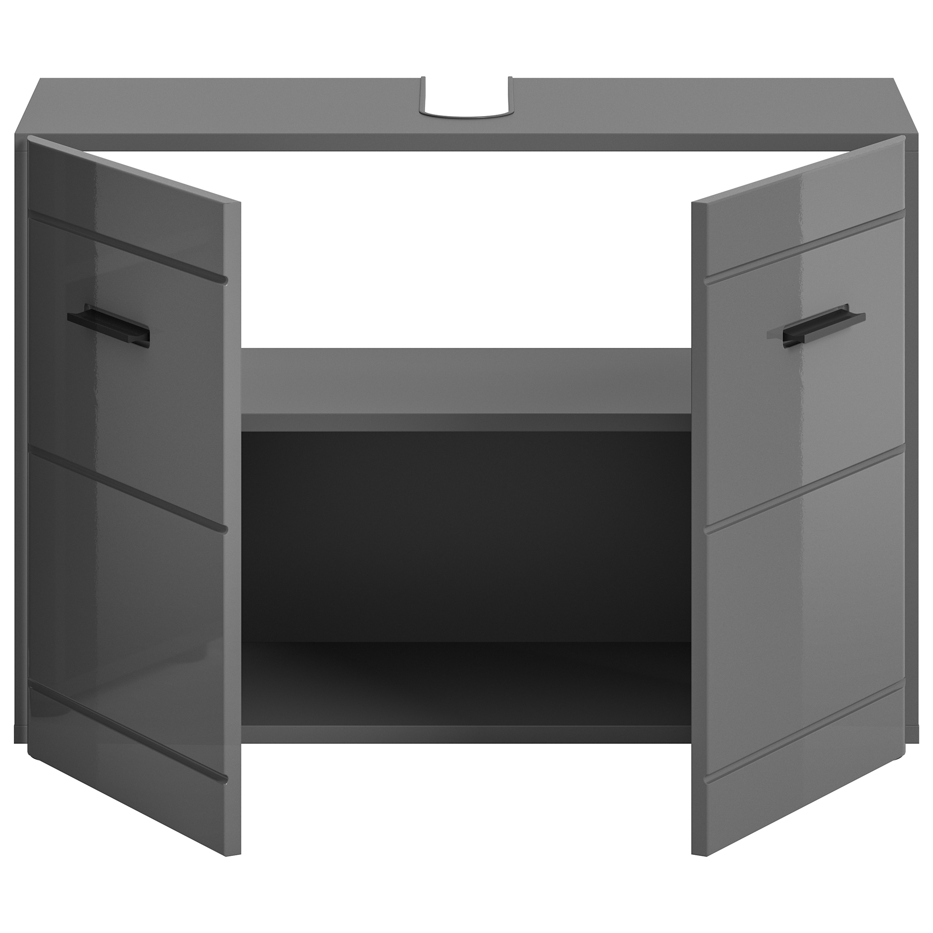 Waschbeckenunterschrank SOFT - grau Hochglanz - 80 cm