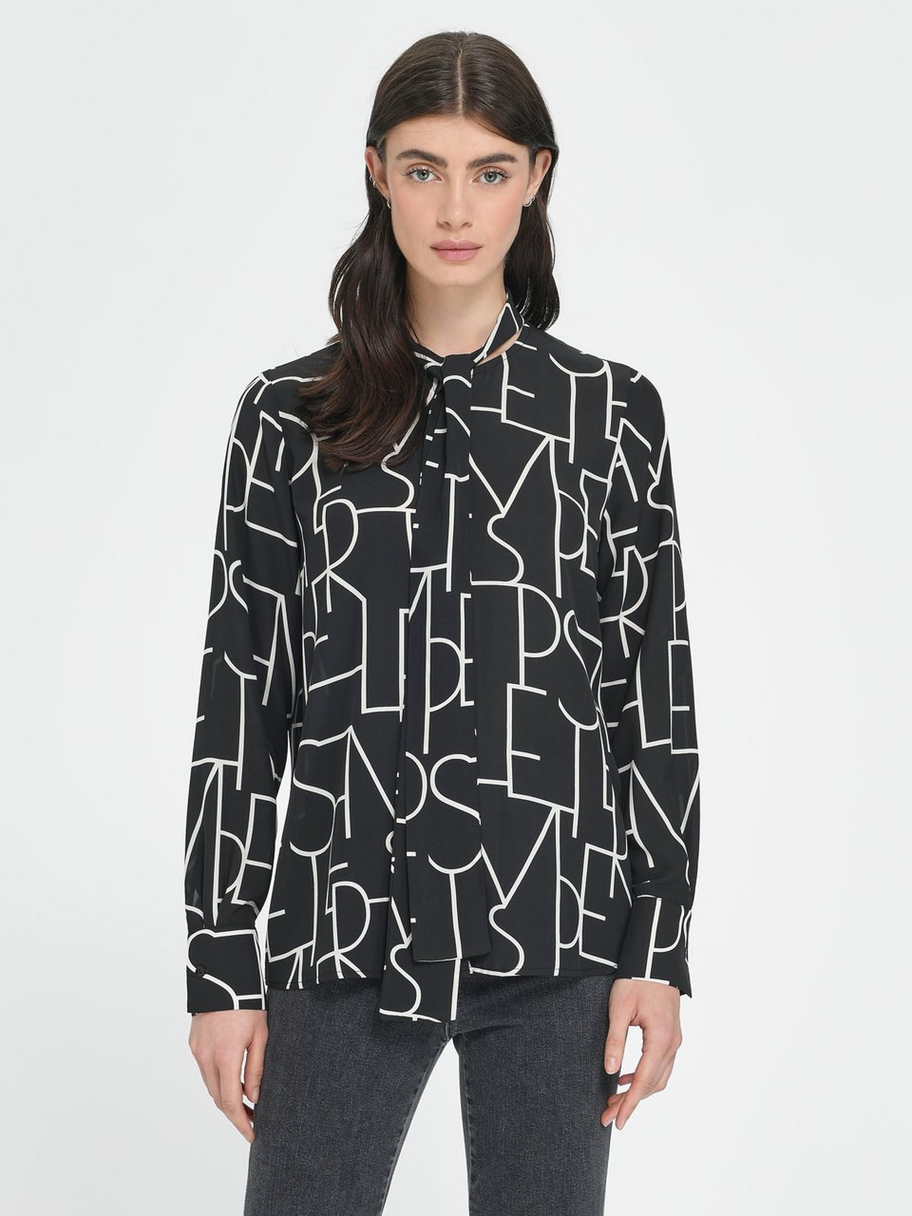 Bluse mit Rundhals-Ausschnitt