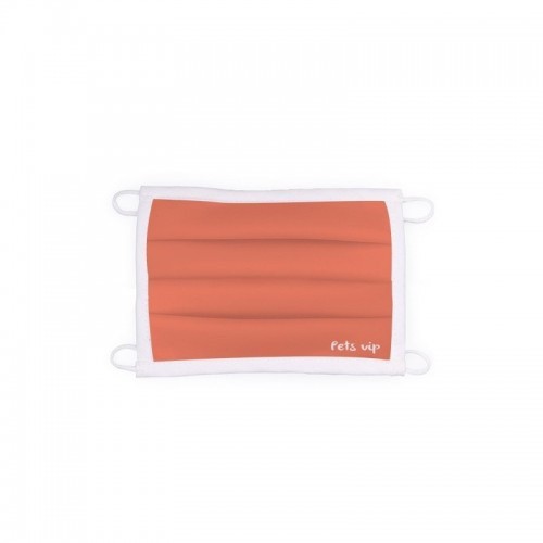 Máscara facial para animais de estimação personalizável, aprovada e lavável, na cor laranja.