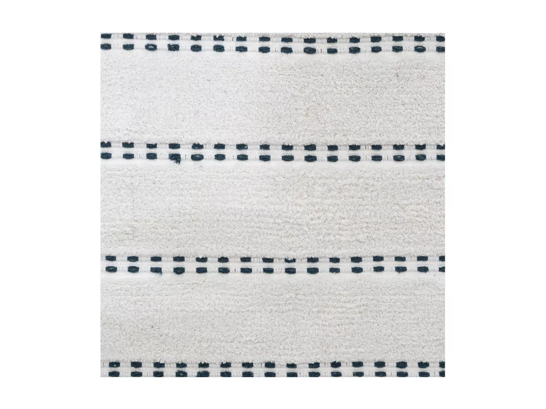 Tapis de Salle de Bain en Coton avec pompons Bleu pétrole 50 x 75 cm
