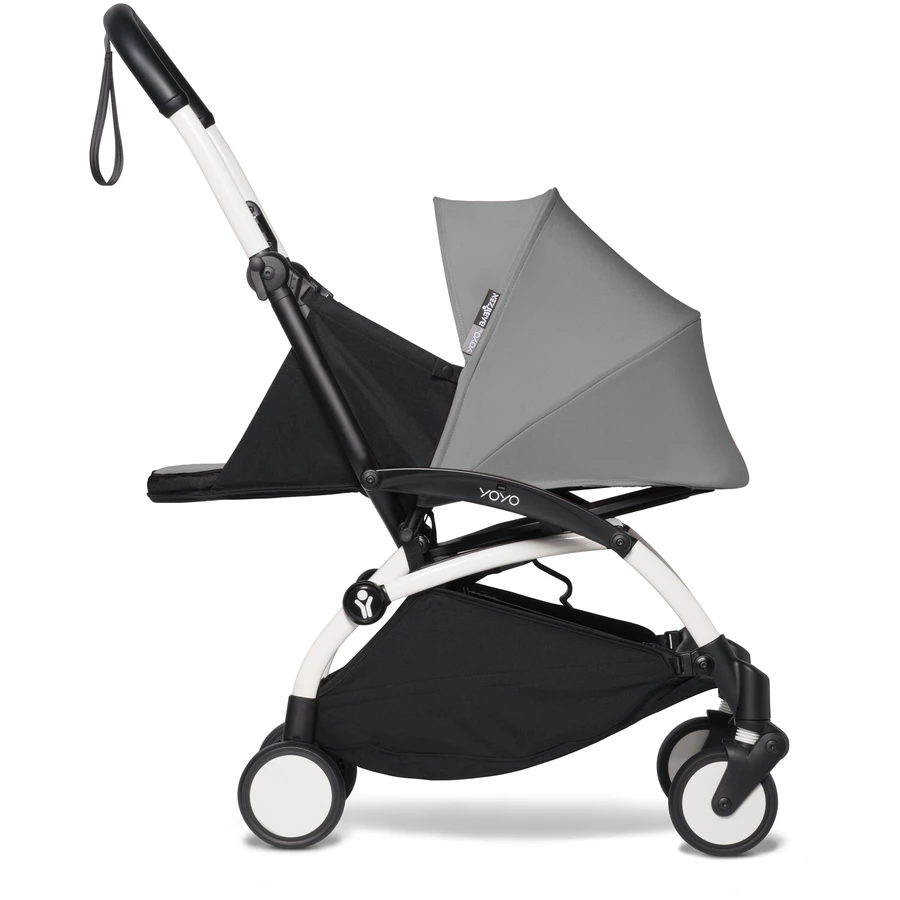 BABYZEN Kinderwagen YOYO2 0+ White mit Neugeborenenaufsatz Grau