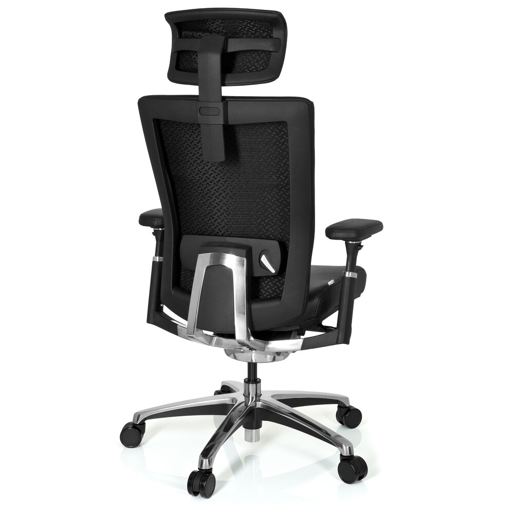 Profi Bürostuhl NOVA Leder mit Armlehnen (höhenverstellbar) hjh OFFICE