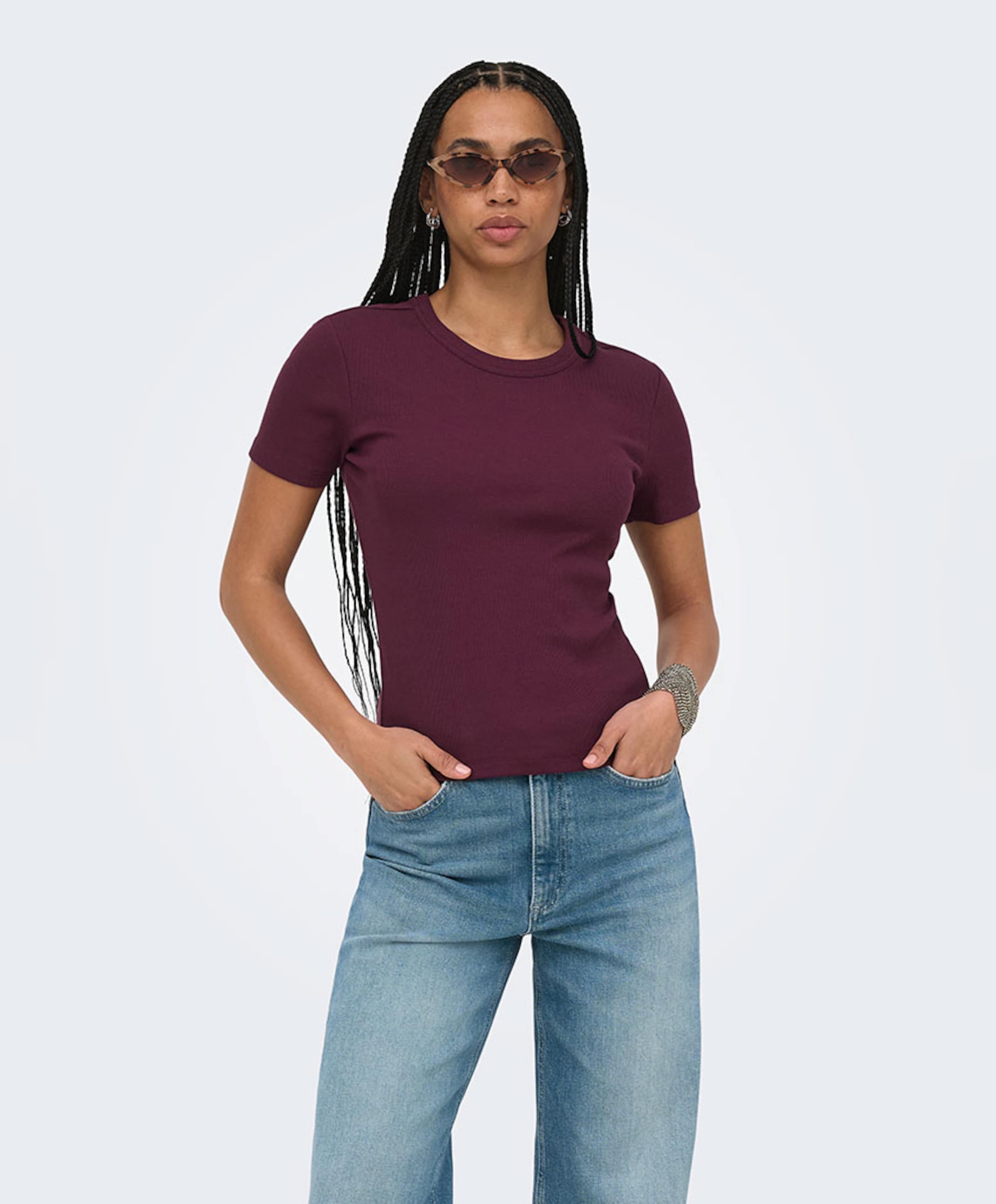 Only Dames T-shirt bordeaux