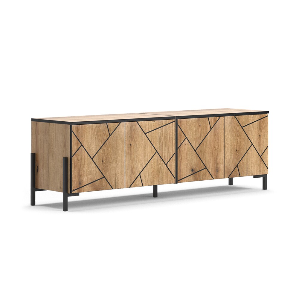 Vicco TV-Lowboard Hatto, Eiche Evoke, 156,8 x 50 cm, Fernsehtisch, Wohnzimmer