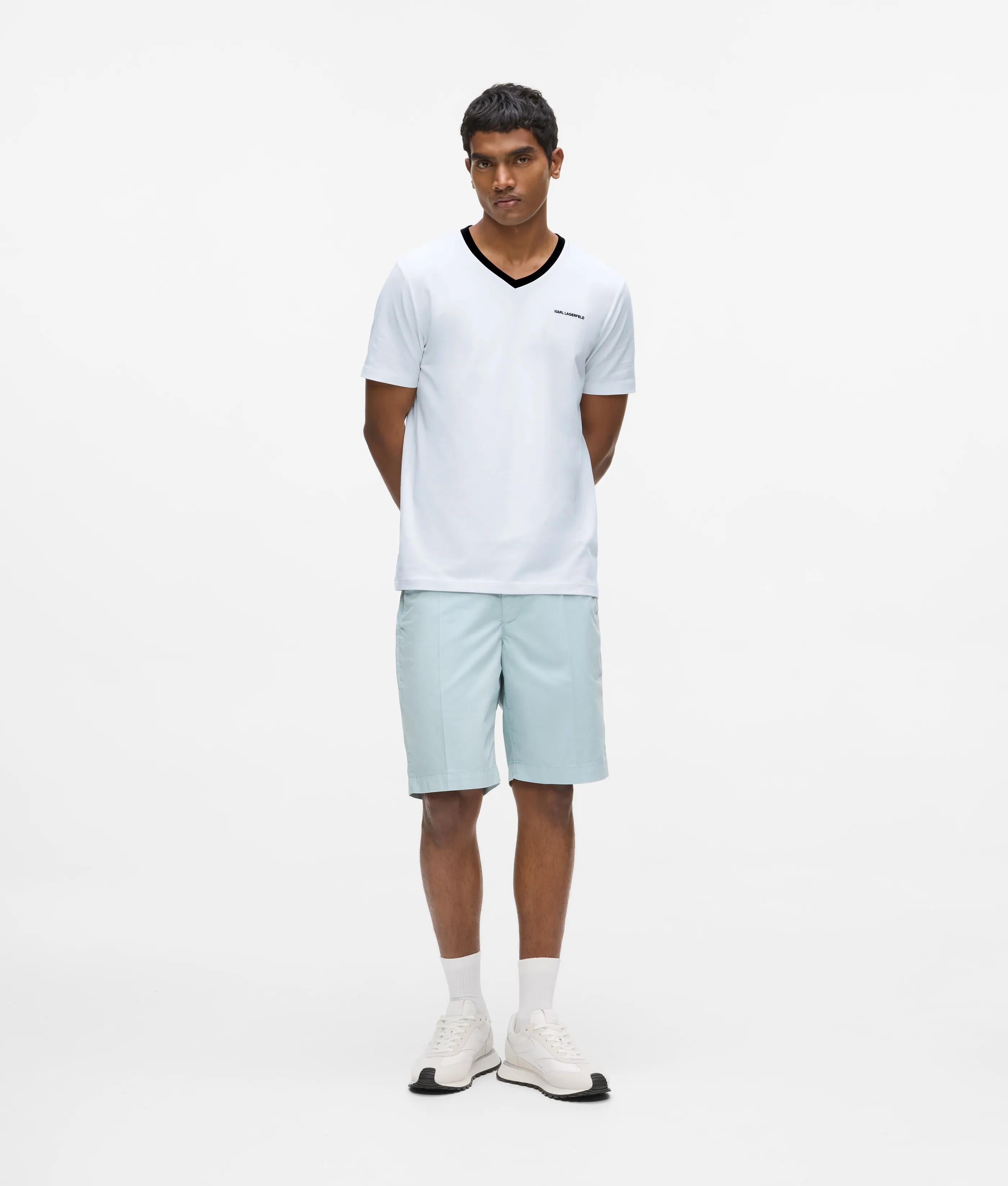 Contrast V-hals T-shirt