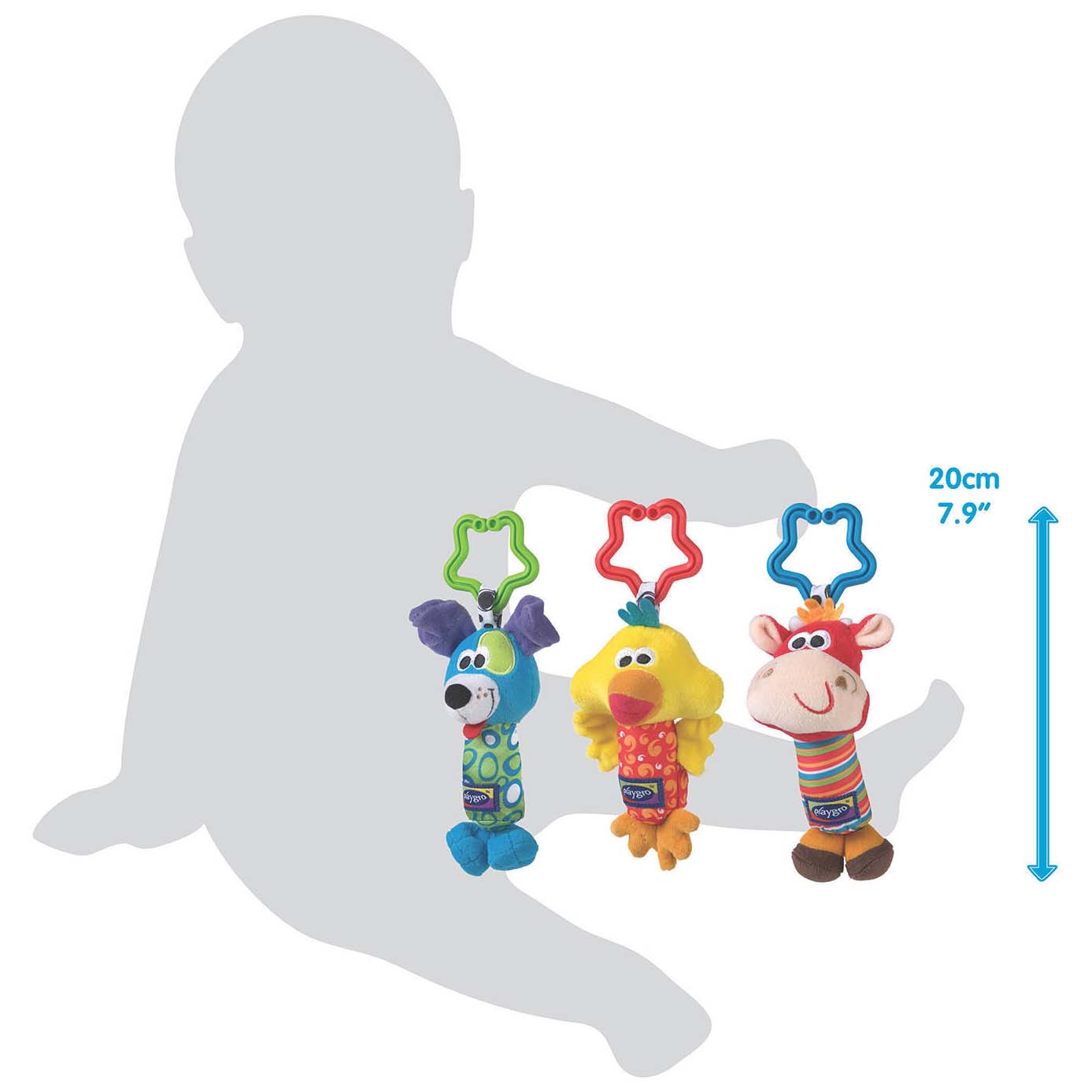 Playgro Tinkle Trio hangspeeltjes Multi